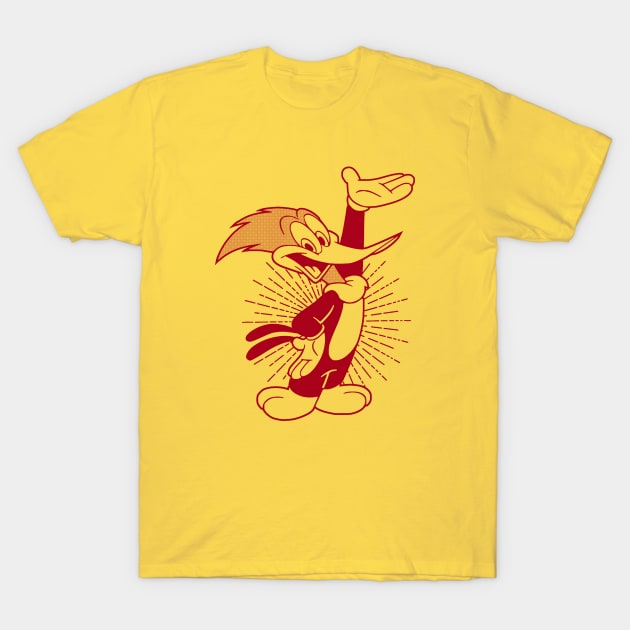 WOODY WOODPECKER -red  line T-Shirt by KERZILLA